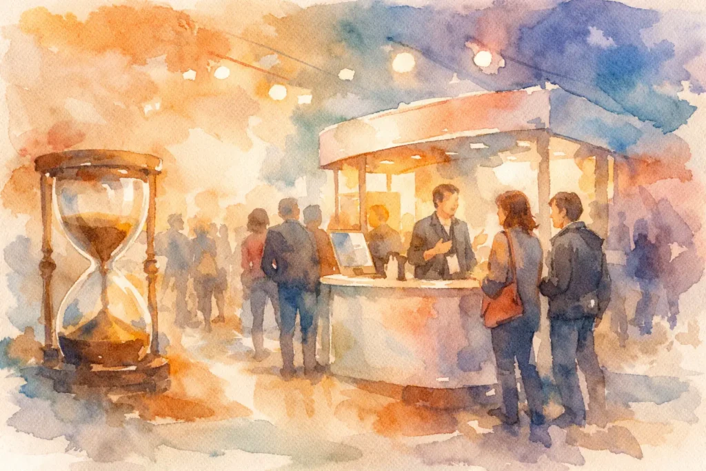 Como aumentar tempo no estande em eventos
